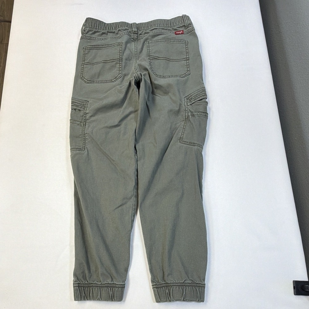 Wrangler Boys Green Solid Cargo Jogger Pants Drawstring Elastic Waist 12 - Picture 12 of 13